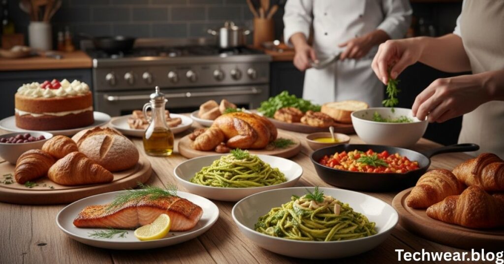 Recipes and techniques commonly showcased